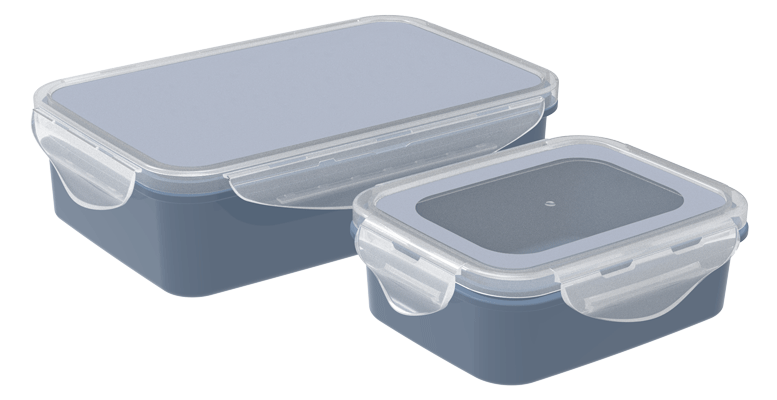 Lock & Safe Container 1250H X 1, 350H X 1 (1600 ml) (Assorted) (2 Pc Set)