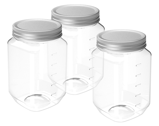 Crystal Jar (460 ml X 3 ) (Natural) (3 Pc Set)