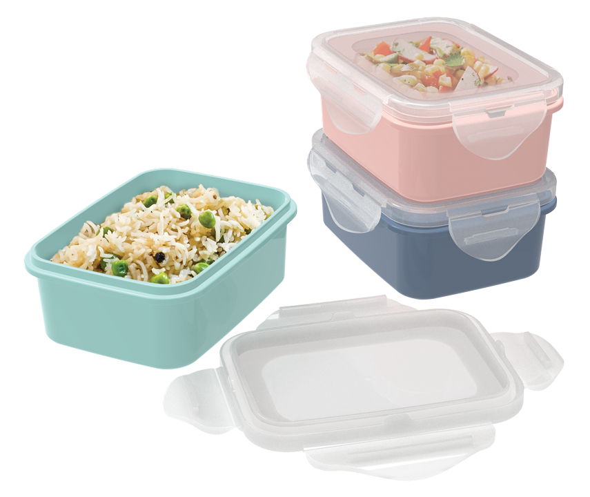 Lock & Safe Container 350H x 3 (350 ml x 3) (3 Pcs set)