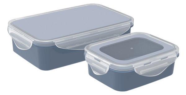 Lock & Safe Container 1250H X 1, 350H X 1 (1600 ml) (Assorted) (2 Pc Set)