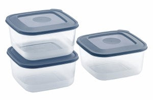 FOOD SAVER CONTAINER 650H (650H X 3) (1950 ML) (ASSORTED) (3 PC SET) (48 SET PK)