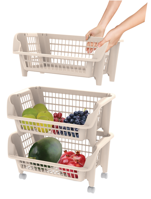 Versatile Basket 3 Pcs Set With Wheel    