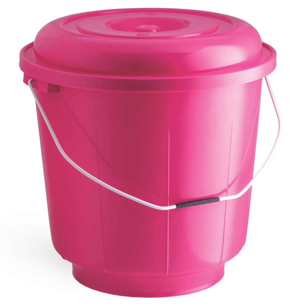 ST. BUCKET WITH PLASTIC HANDLE (9 LTR) (ASSORTED) (36 PC PK)